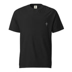 Black gothic t-shirt with small sigil emblem on chest
