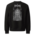 Oversized black gothic sweatshirt with armored knight and sword back print